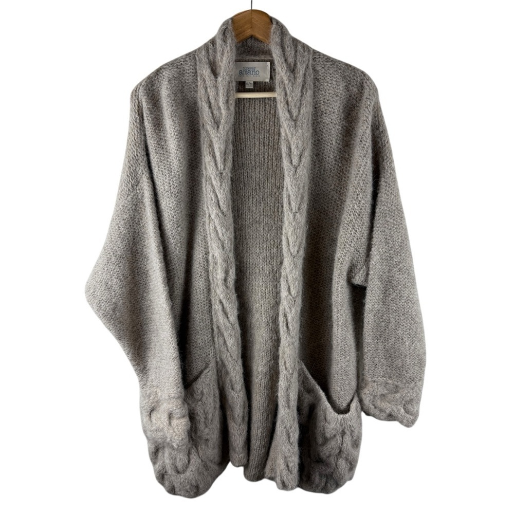 Forever Amano Hand Knit Alpaca Open Front Longline Cardigan S/M — image 2 of 7
